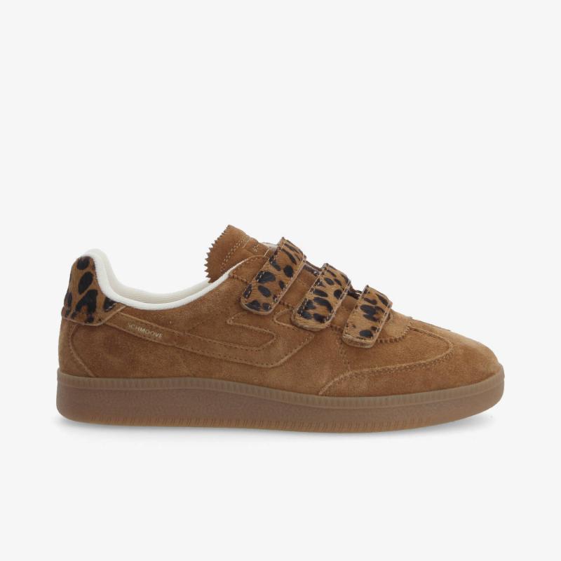 SHEFFIELD STRAPS W - SUEDE/PONY LEO - MARRON